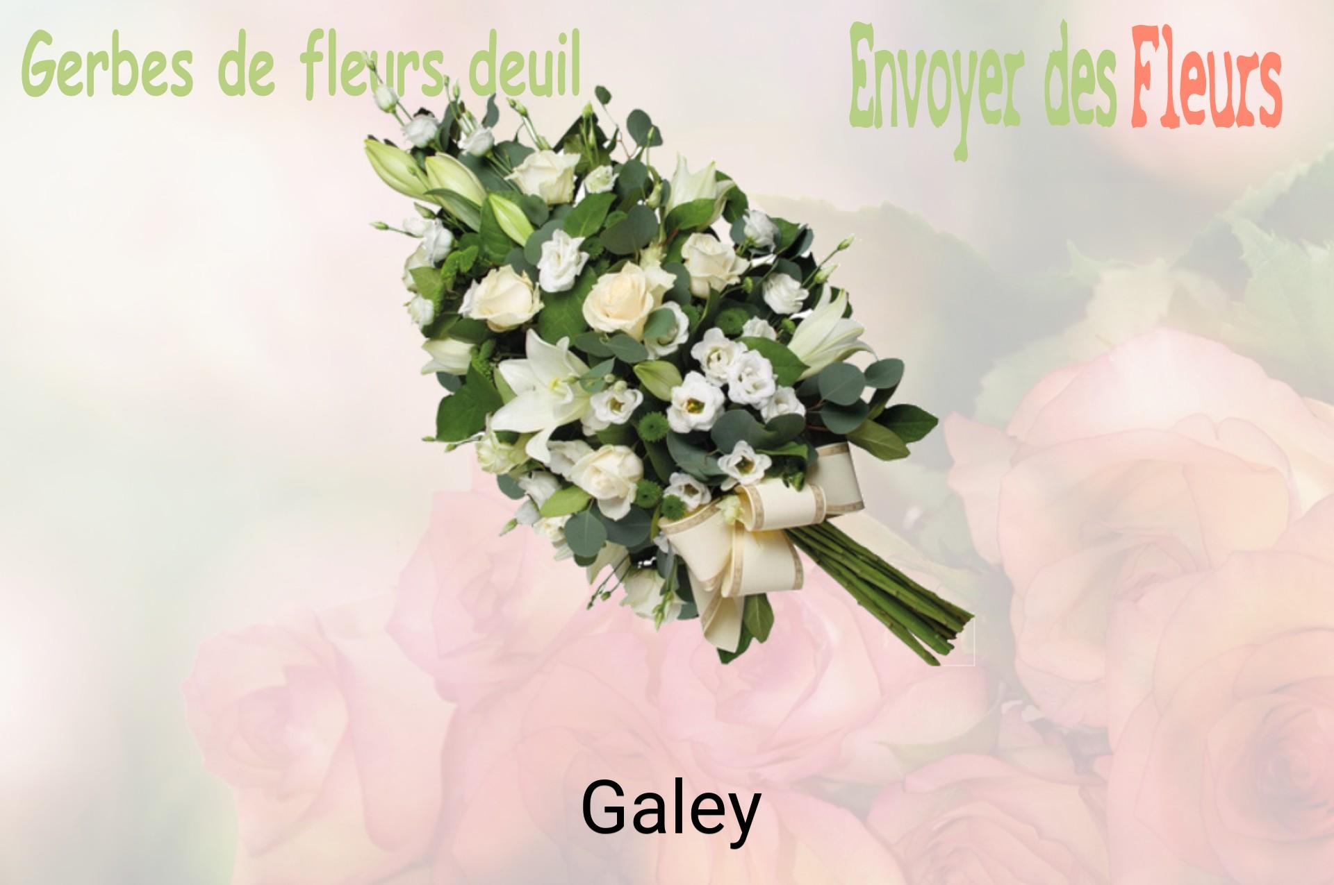 Gerbe de fleurs de deuil livrée à Galey